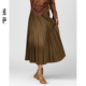 素芭艺术感压褶半身裙女冬季 不规则裙摆设计时尚 百搭中长裙SK0817