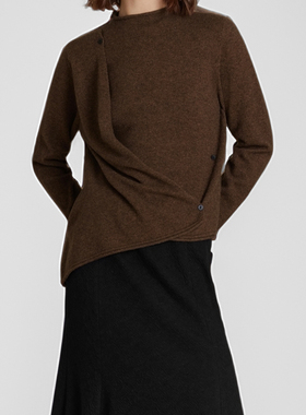 素芭解构搭片式毛衫女秋冬小众设计不规则下摆时尚百搭上衣SS0857