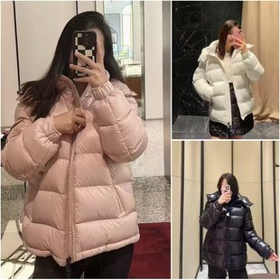 2025新款蒙口乐羽绒服女maire短款加厚90白鹅绒白色宽松大码