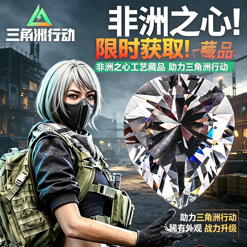 超大号6cm非洲之心正版三角洲行动游戏周边水晶道具模型海洋之泪图片