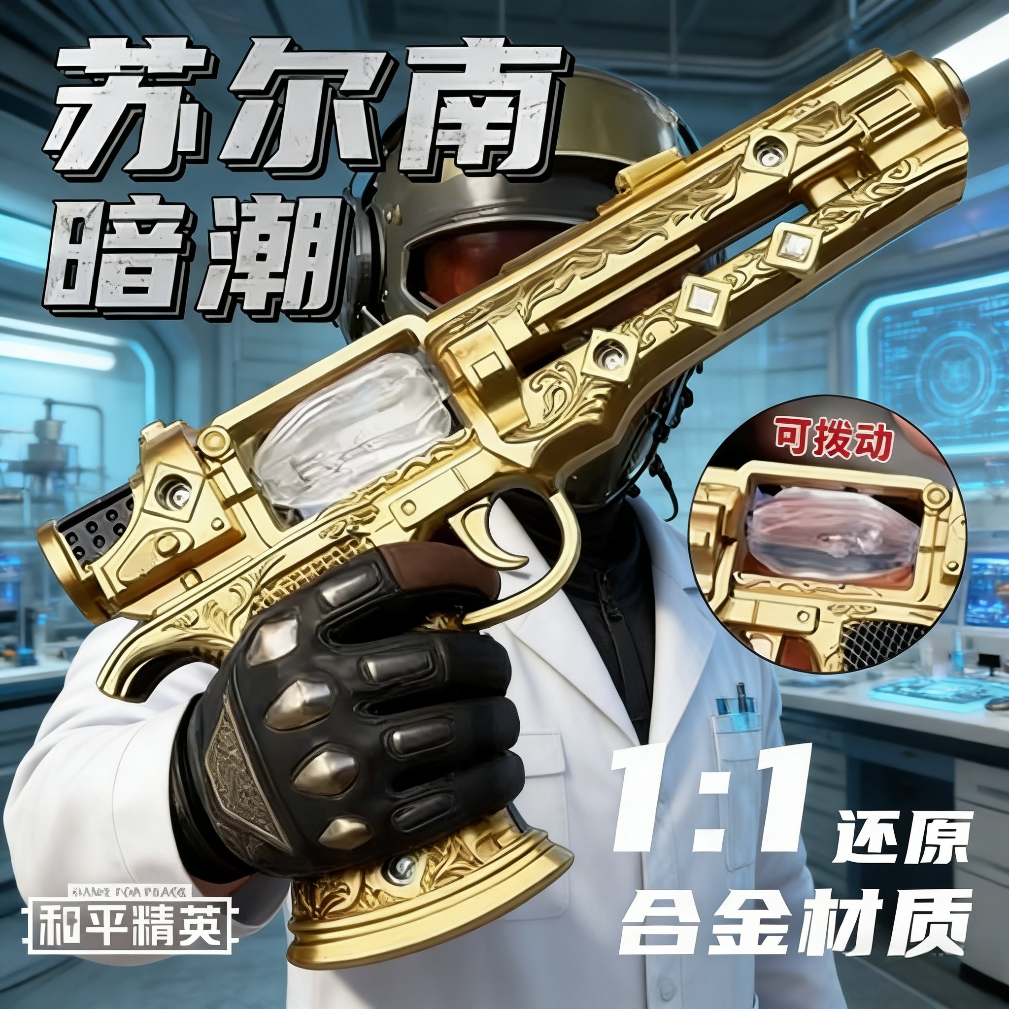 超大号20cm苏尔南手枪和平精英暗潮之心合金模型不可发射儿童玩具