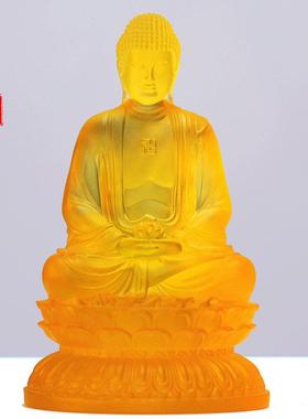 琉璃阿弥陀佛无量佛像摆件居家客厅佛堂寺庙桌面供奉摆放佛具用品