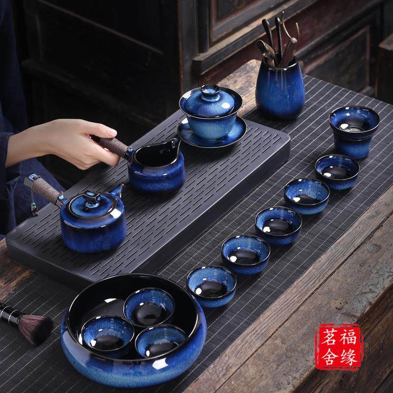 窑变功夫茶具套装陶瓷盖碗茶杯小茶壶泡茶家用办公室会客高档礼盒,餐饮具,功夫茶具,淘宝优惠券,粉丝福利购,淘宝优惠卷
