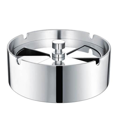 德国创意家用客厅大号不锈钢烟灰缸防飞灰带盖办公室台球室防烟味