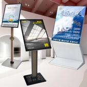 海报展示架 A2横式 广告架 不锈钢落地式 商场导向展示牌 酒店迎宾