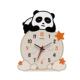 熊猫月球桌面时钟小摆件创意摆放式 静音钟表客厅时尚 简约摆台饰品