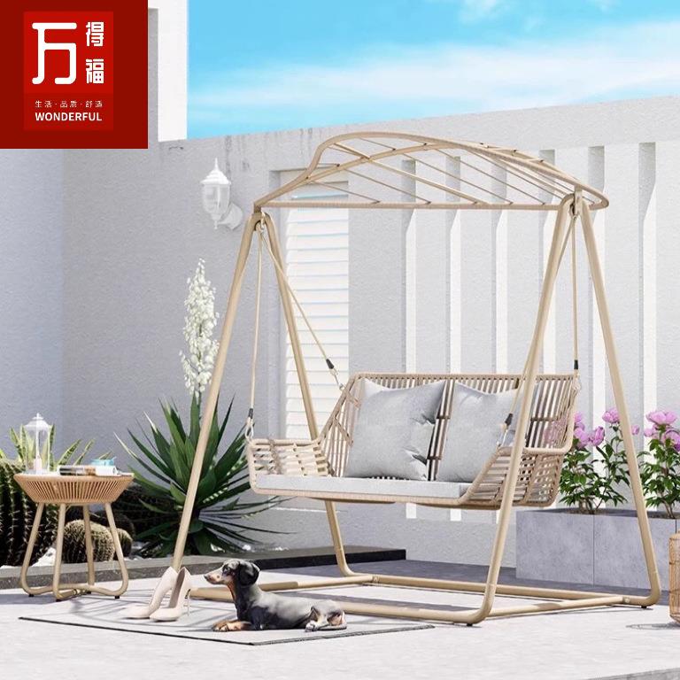 户外秋千吊椅吊篮庭院花园室外双人摇椅双人铝合金网红秋千椅