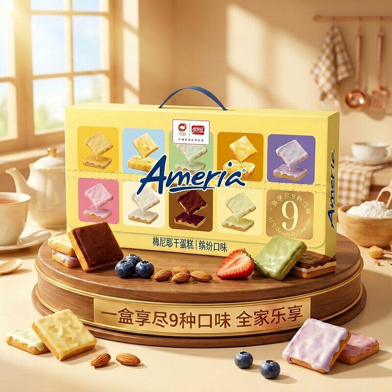 盼盼干蛋糕九重奏缤纷礼盒酥脆饼干解馋休闲零食高颜值好物送礼