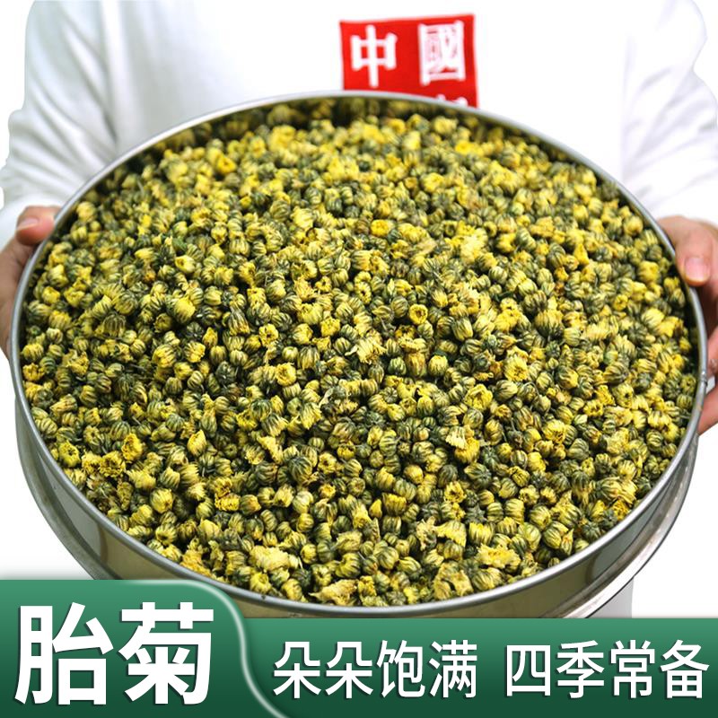 新花无硫胎菊菊花茶菊花花蕾白菊金丝皇菊清香袋装菊花胎菊