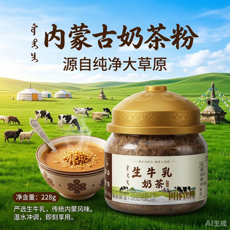火你沁正宗蒙古奶茶粉冲饮咸味甜味生牛乳传统风味奶皮子奶茶早餐