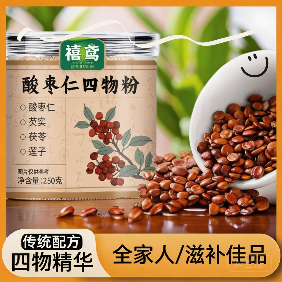 无忧睡眠酸枣仁四物粉莲子茯苓芡实熟粉即冲即饮拒绝添加熬夜