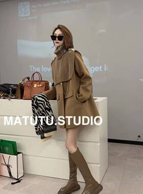 【都市丽影】2024秋冬新款双面羊毛大衣女韩版气质显瘦毛呢外套女