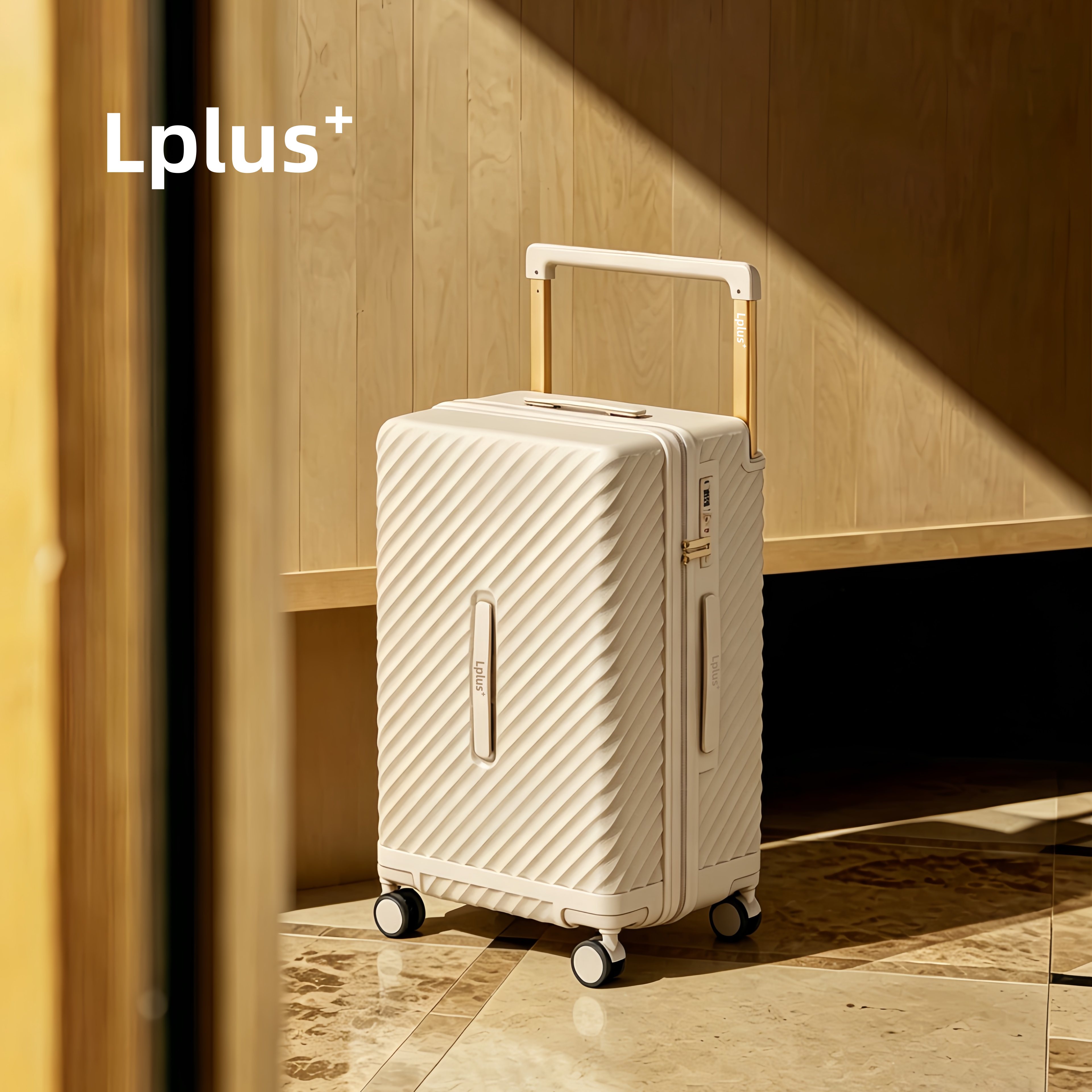 Lplus+超大容量加厚结实耐用宽拉杆箱行李箱女旅行箱万向轮密码箱