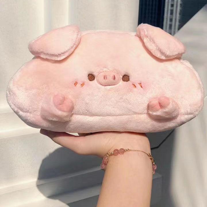 毛绒日系小猪ins笔袋粉色少女