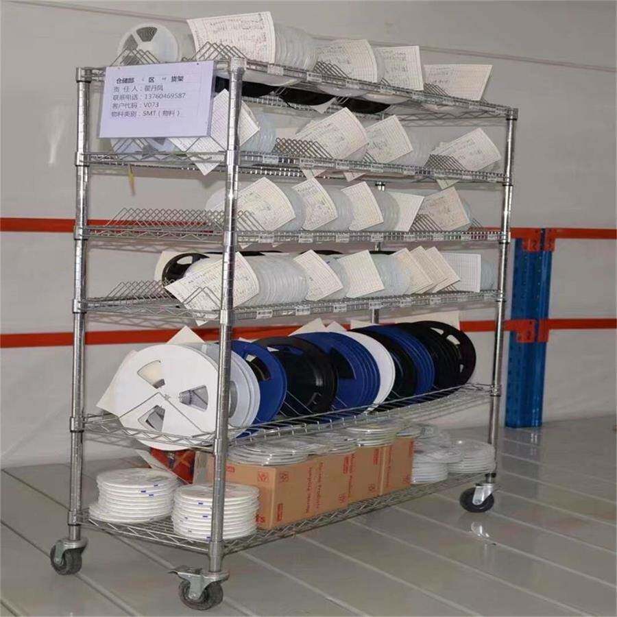 SMT物料架IC贴片置物架电阻电容载编带卷盘物料推车落地式货架