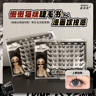 麦丢丢懒懒猫咪睫毛书大容量野生嫁接感漫画辣妹狐系假睫毛分段式