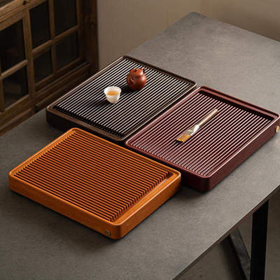 电木茶盘德国进口家用高端小号干泡盘日式极简无边窄细排水茶台