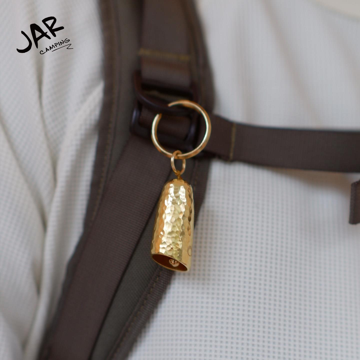 JAR原创手工锤纹纯铜小鱼铃铛风铃钓鱼神器户外徒步挂铃背包挂件