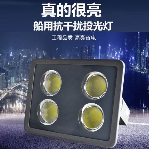 LED投光灯12V24V户外防水抗干扰低压直流30W50W船用电瓶渔船灯