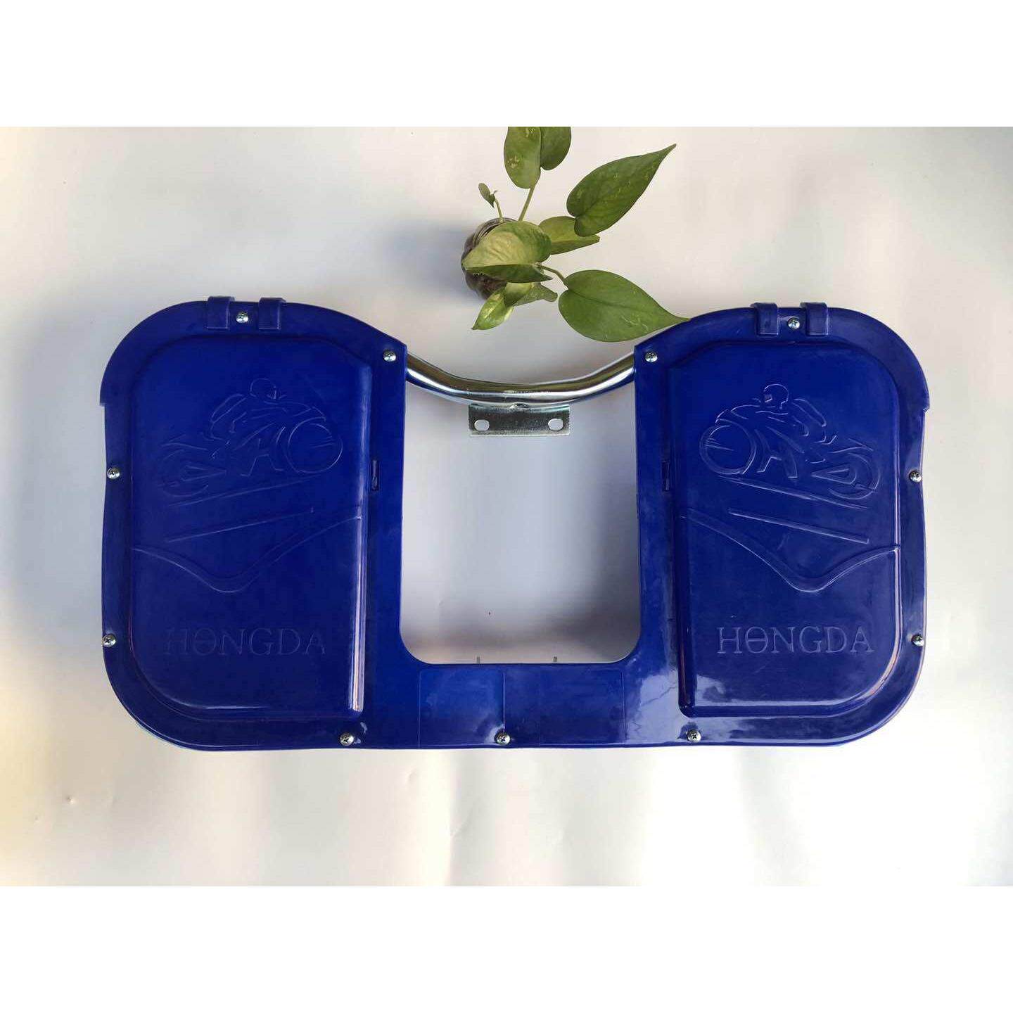 摩托车保险杠前护杠125男装通用保险杠带挡风板 置物箱 带盖子150
