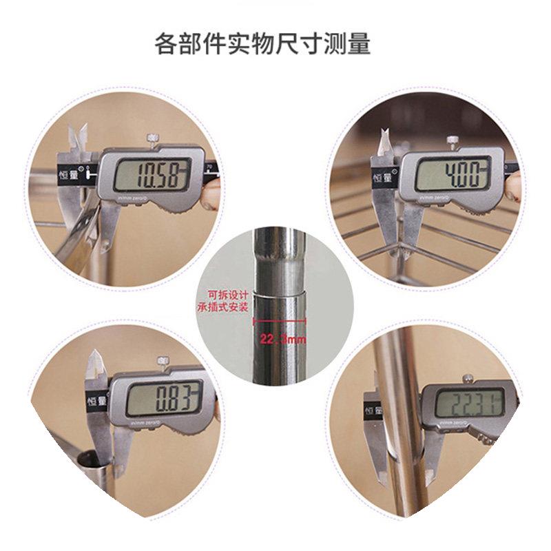 爱可丽厨房转角架不锈钢落地多层置物架家用收纳调料架不规则锅架