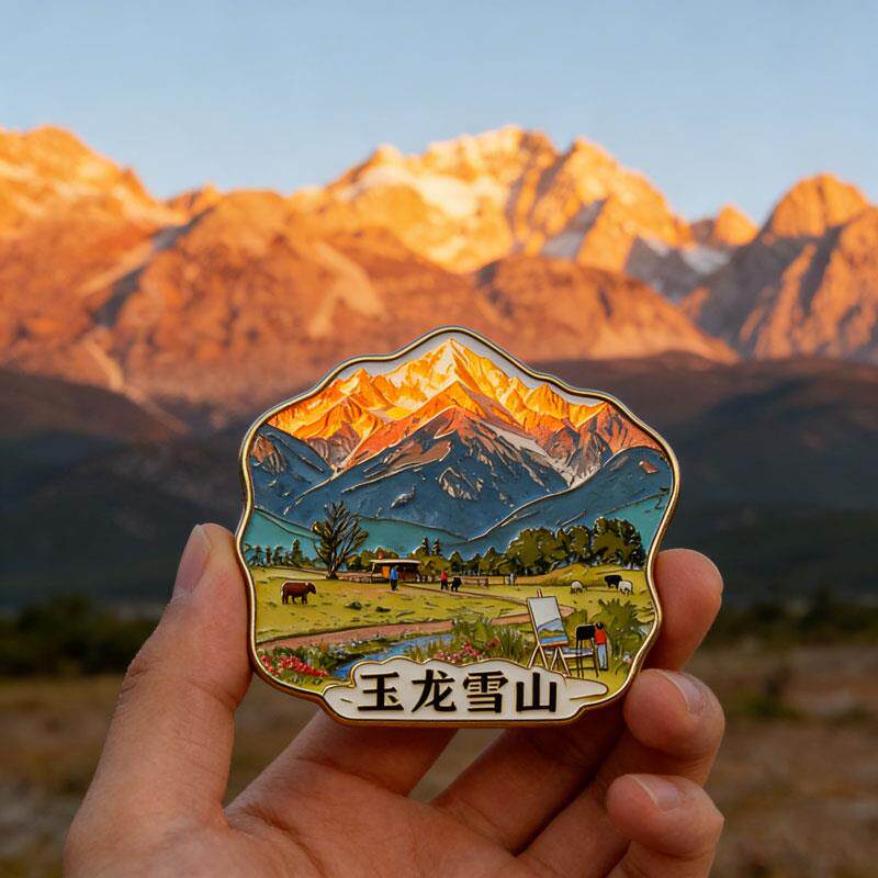 云南玉龙雪山金属冰箱贴磁贴2026新款旅游景点文创磁吸纪念品礼物