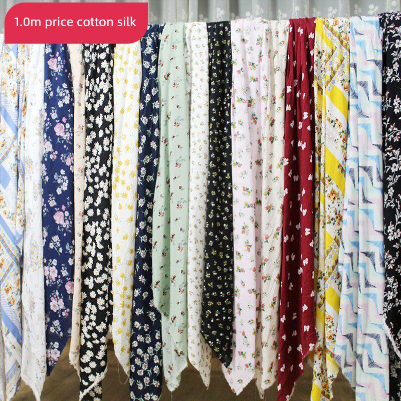 人造棉布头人造棉布料印花棉绸布料夏季衣服宝宝服装睡衣碎花面料
