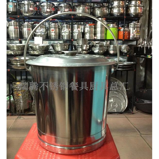 加厚不锈钢提桶手提式水桶学校幼儿园粥桶无磁不锈钢汤桶锥形桶