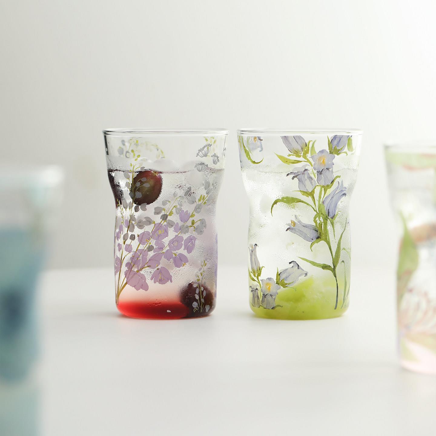 蓝莲花家居水杯玻璃杯女士高颜值啤酒杯果汁杯2026新款耐高温杯子