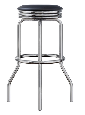 现代简约前台吧台凳高脚凳酒吧凳可旋转加高圆皮质单圈黑色座椅