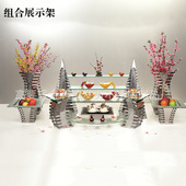 创意自助餐不锈钢组合展示架 高档酒店酒吧KTV餐厅食物架布菲架