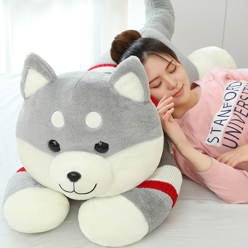 柴犬公仔长条抱枕可爱狗狗毛绒玩具玩偶超萌女床上抱X着睡觉布娃