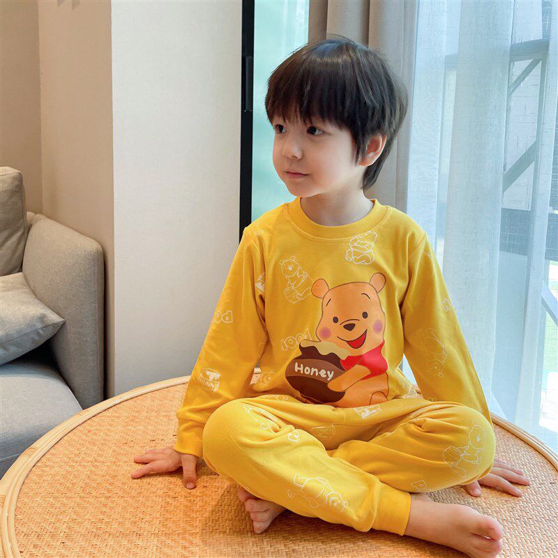 男童睡衣纯棉秋冬款儿童冬季全棉秋衣卫生裤男孩R女童宝宝家居服