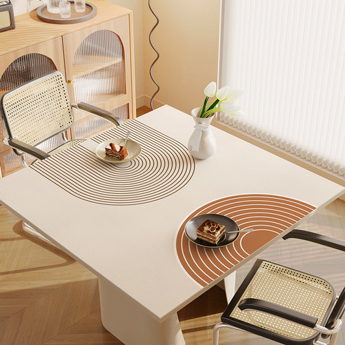 侘寂风小方桌桌垫桌l布茶几垫pvc皮革免洗可擦餐桌垫餐桌布台面垫