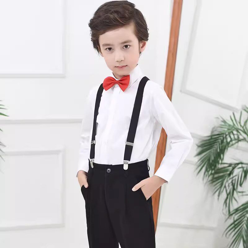 儿童大合唱演出服小男孩西装礼服套装白衬K衣西裤朗诵服主持人男
