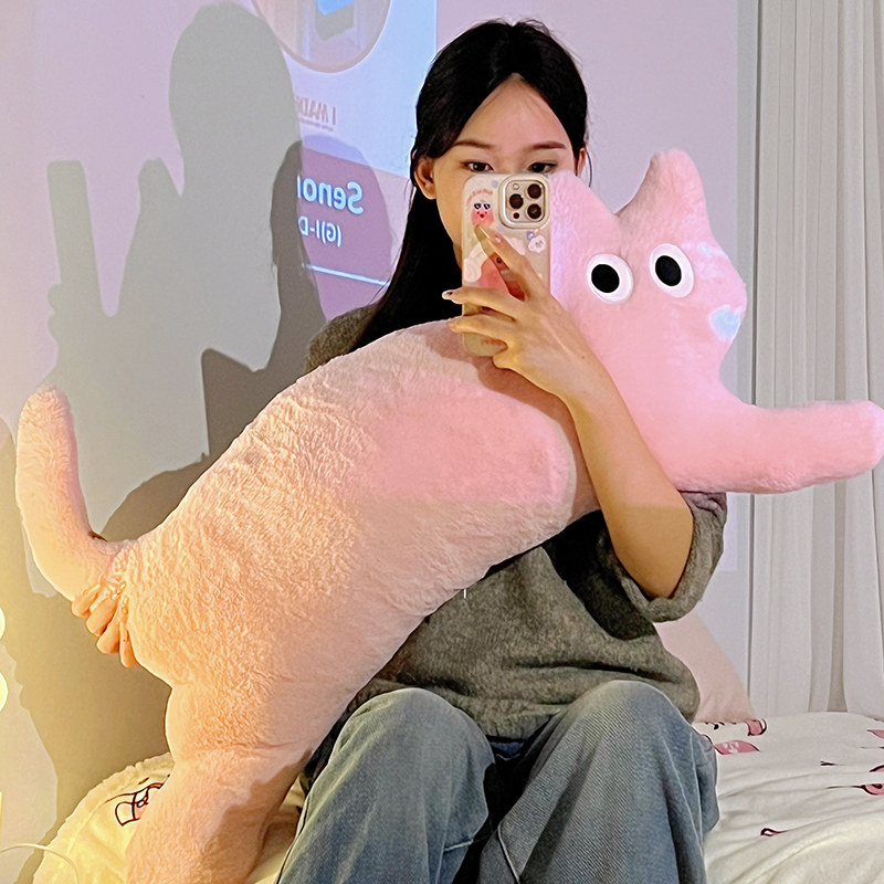 猫咪玩偶长条抱枕女生q睡觉专用大号布娃娃床上公仔毛绒玩具抱着