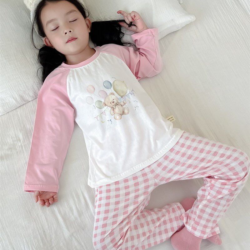幼儿园午休服春秋新品男童卡通纯棉A类家居O服高品质女童睡衣套装
