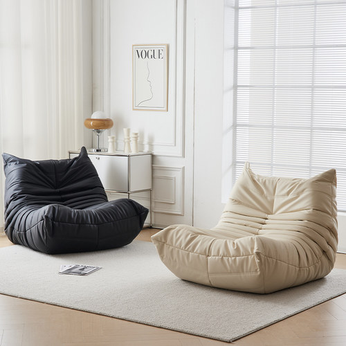 毛毛虫沙发togo奶油客厅懒人可躺可睡单人M沙发网红阳台休闲单人