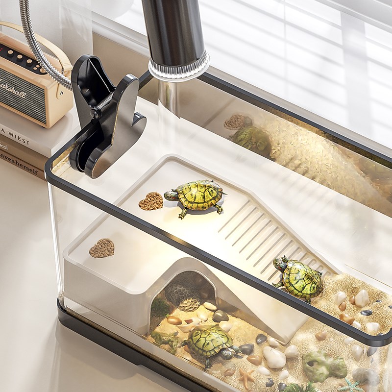 乌龟饲养缸生态造景装饰家用带盖爬台小I型螃蟹相守蟹寄居蟹专用