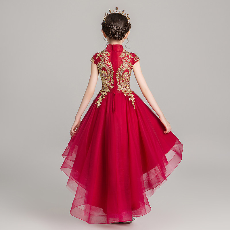 儿童晚礼服公主裙女童蓬蓬中式小花F童婚纱拖尾钢琴演出服鱼尾洋