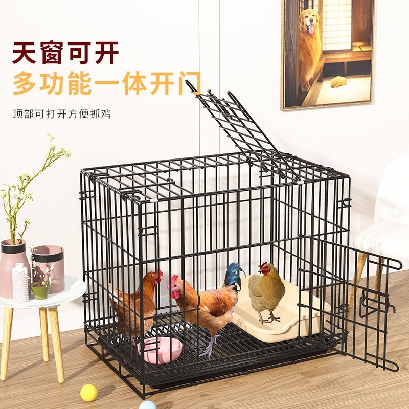 折叠家用大号大空间鸡笼子室内养鸡专用大铁笼养殖笼鸡Y舍加密加