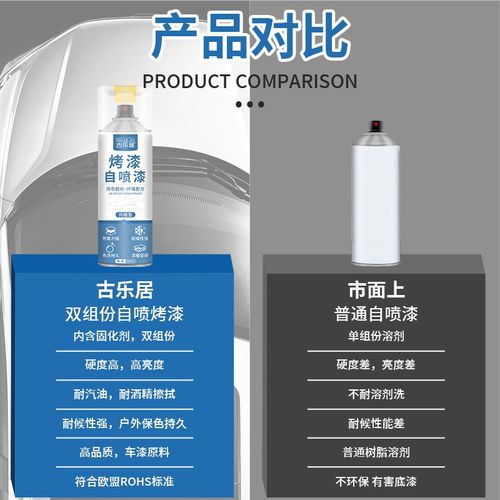 烤漆自喷漆双e组份汽车摩托车外壳专用翻新改色金属2k手摇油漆黑