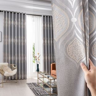 处理窗帘布料20m21年新款 客厅成品 卧室遮光加厚清货挂钩式