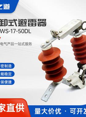 可卸式避雷器hy5ws-17-50dl高压10kv户外跌落式氧化锌避雷器可卸