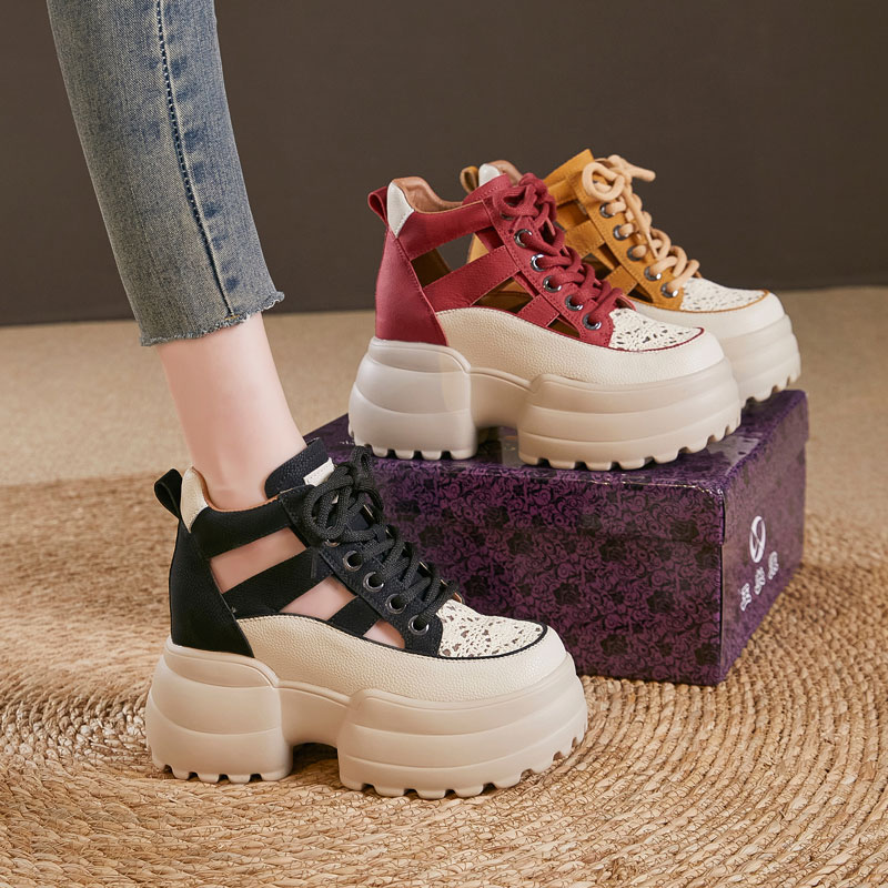 震地王厚底内增高10cm凉鞋