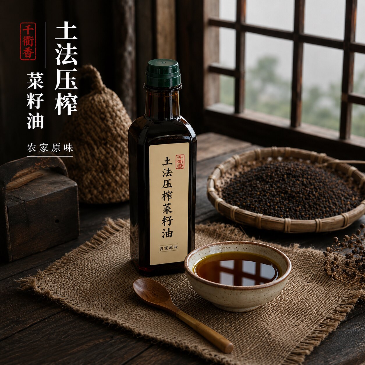 衢州农家自榨纯菜籽油土法压榨菜油500ml醇香家用食用油小瓶尝鲜