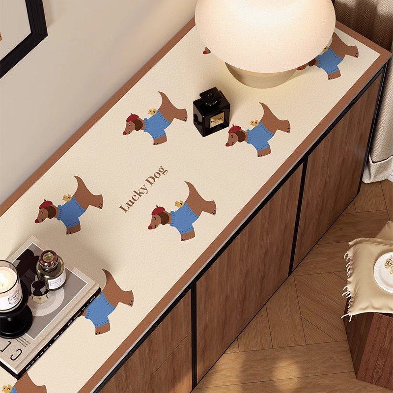 卡通小狗餐边柜桌垫防水防油电视柜桌布中古风玄关鞋柜保护垫复古,居家布艺,桌布,淘宝优惠券,粉丝福利购,淘宝优惠卷