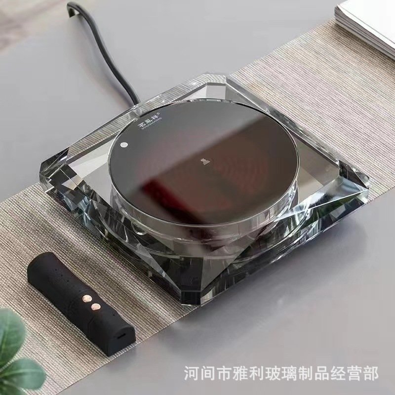 水晶电陶炉轻奢煮茶炉套装玻璃烧水壶泡茶茶具专用无线遥控智能