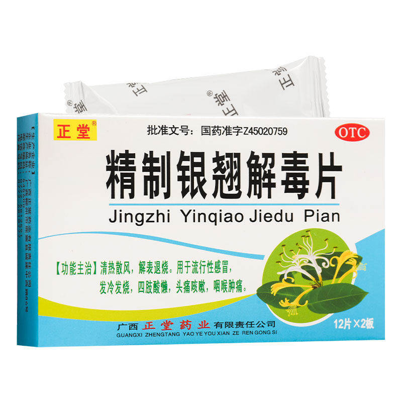 正堂 精制银翘解毒片24片流行性感冒咳嗽流感发烧