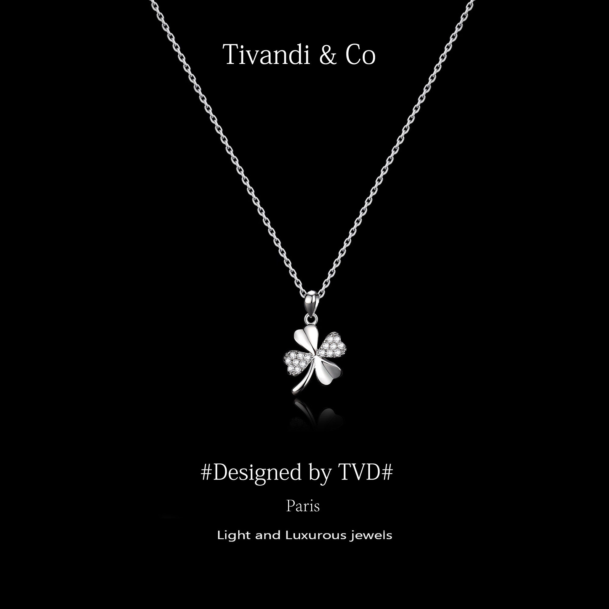 法国Tivandi&Co【幸运四叶草】纯银项链女小众轻奢高级锁骨链礼物